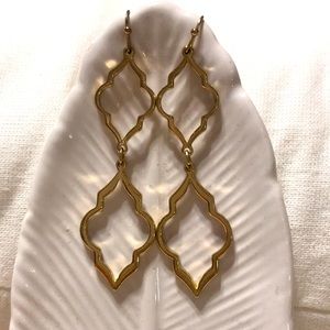 Moroccan style gold earrings. Beautiful! 2 inches in length